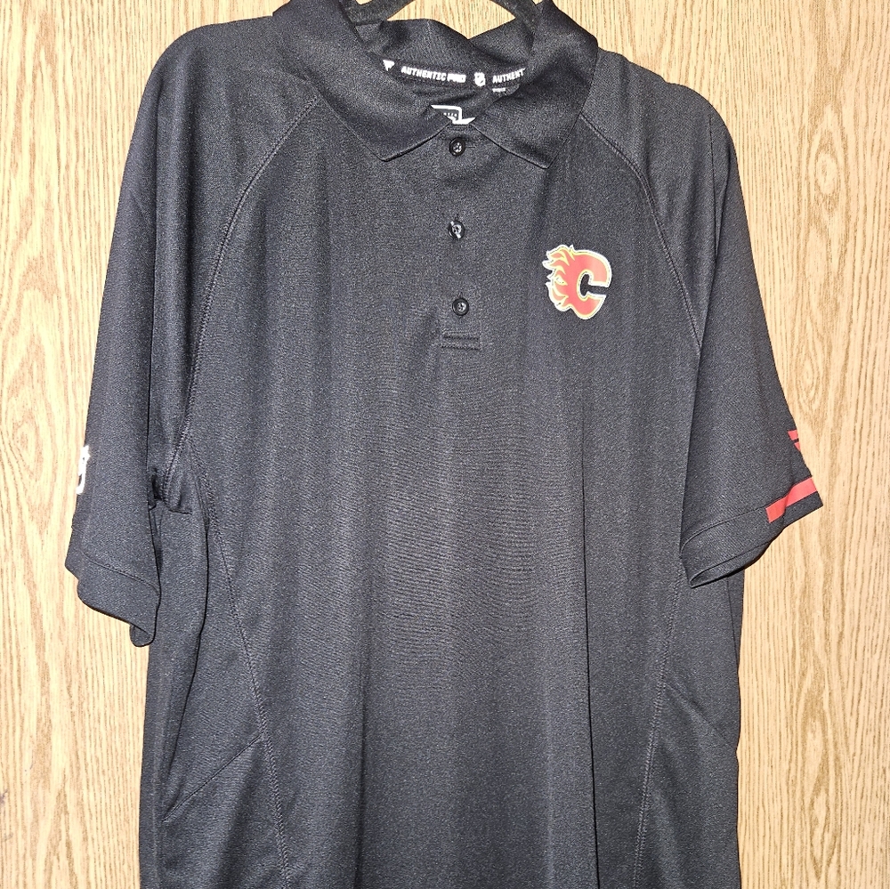 Calgary Flames Black Polo Shirt